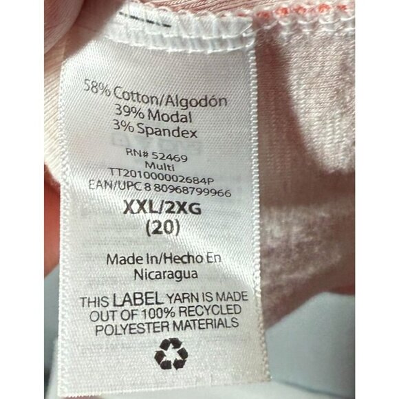 Time & Tru Womens Foral Scoop Neck Tee 2XL Modal Blend Short Sleeve Grandmacore - Picture 10 of 11